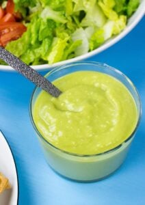 Avocado dressing for salad is ready and served | Hurry The food Up