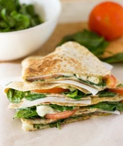 Spinach Tomato Quesadillas is served | hurrythefoodup.com